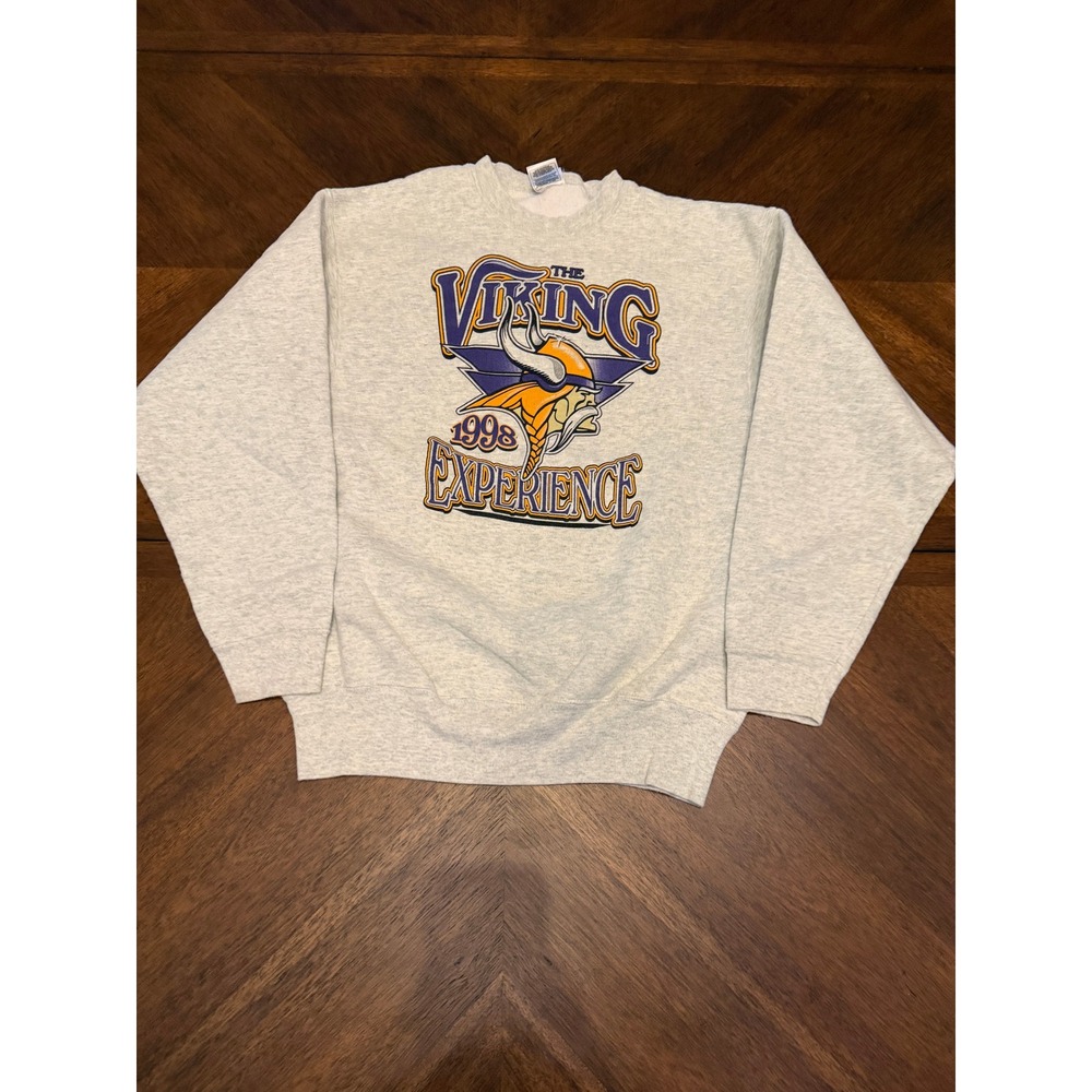 Vintage 1998 The Viking Experience Sweatshirt Fruit of the Loom Gray Medium